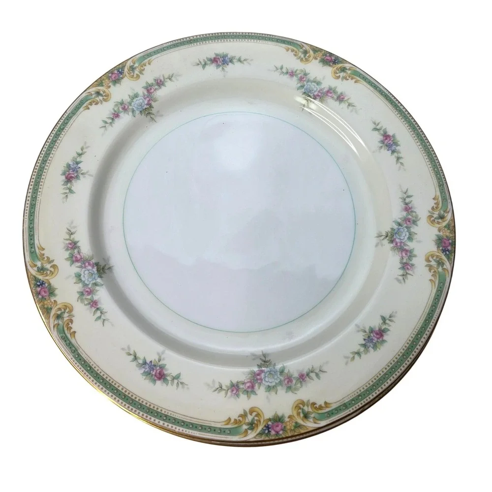Noritake China Plaza Dinner Plates Set‎ of 5 Vintage Floral Gold Trim Japan 10